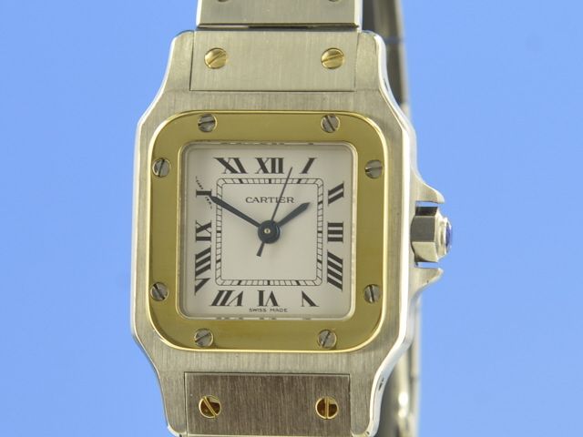 Cartier Santos Galbe Damen Stahl/Gold Automatik