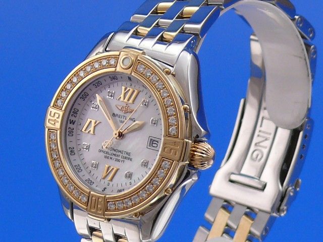 Breitling Lady B-Class Stahl/Gold Diamantblatt u. Lnette