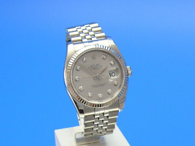 Rolex Datejust Herren Weigold/Diamanten