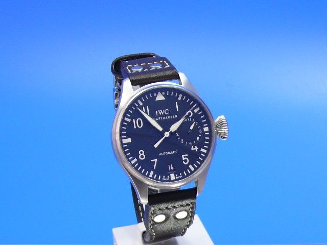 IWC Big Pilot grosse Fliegeruhr 7 Tage Stahl Leder Ref. IW500401
