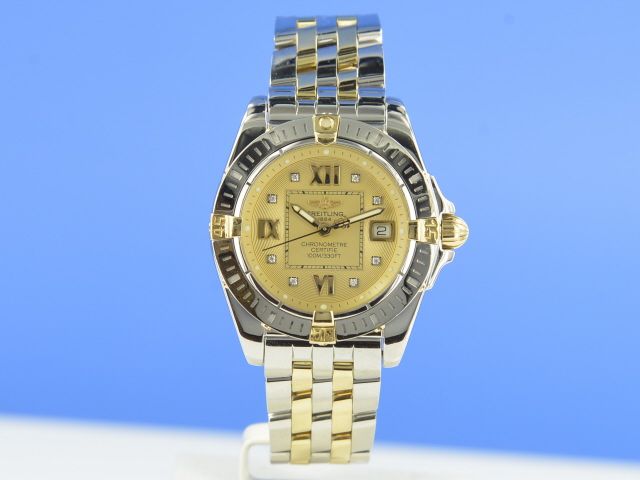 Breitling Cockpit Lady 32 Diamanten Stahl / Gold Damenuhr
