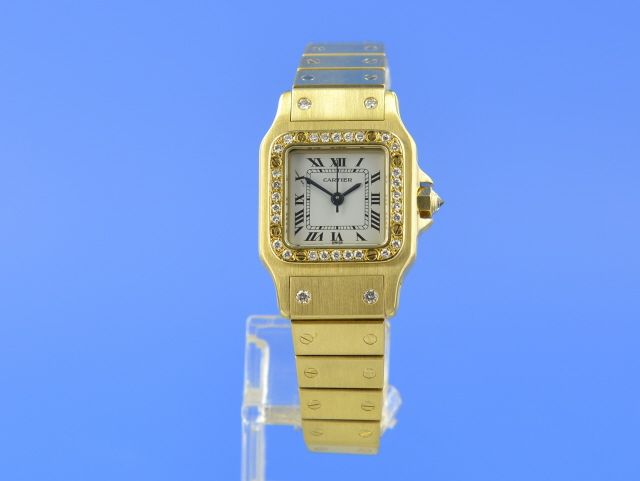 Cartier Santos Lady Automatik Gelbgold Diamanten
