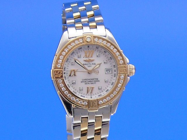 Breitling Lady B-Class Stahl/Gold Diamantblatt u. Lnette