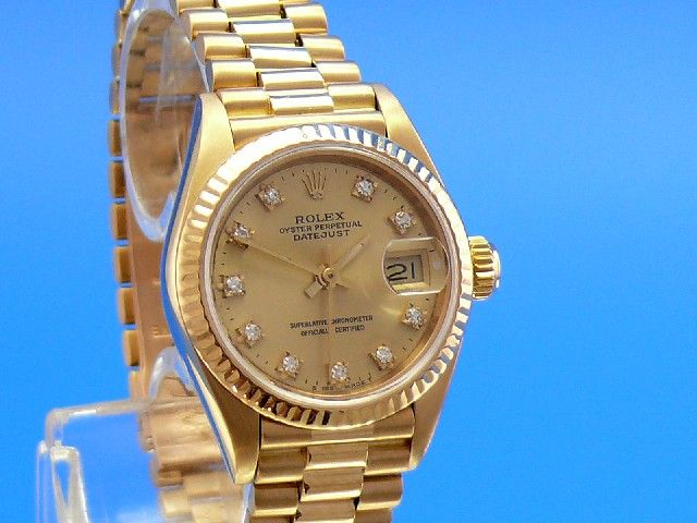 Rolex Lady Datejust 18K/750 Gelbgold Diamant Blatt