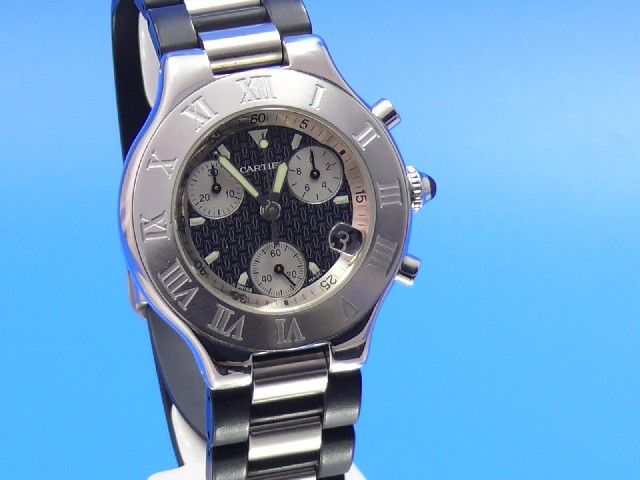 Cartier Must 21 Chrono Stahl Kautschuk 38mm
