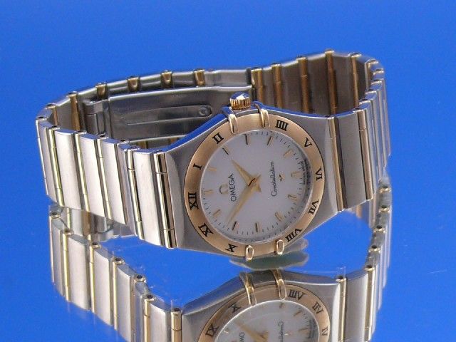 Omega Constellation Damen Stahl/Gold Perlmuttblatt