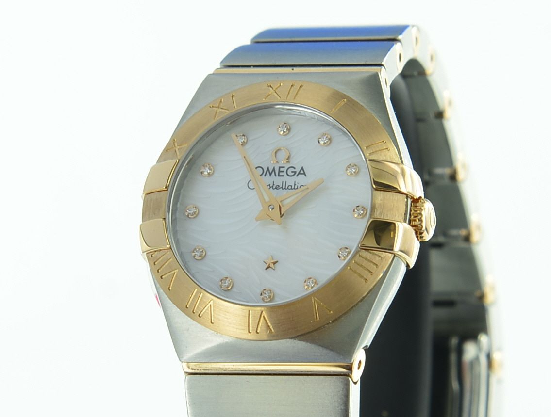 Omega Constellation Stahl/Rotgold Diamanten Lady
