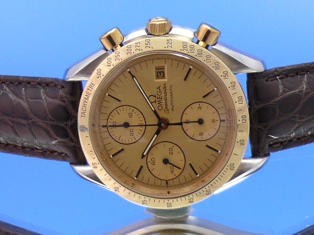 Omega Speedmaster Date Chronograph Stahl/Gold