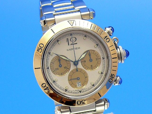 Cartier Pasha Chronograph Stahl/Gold
