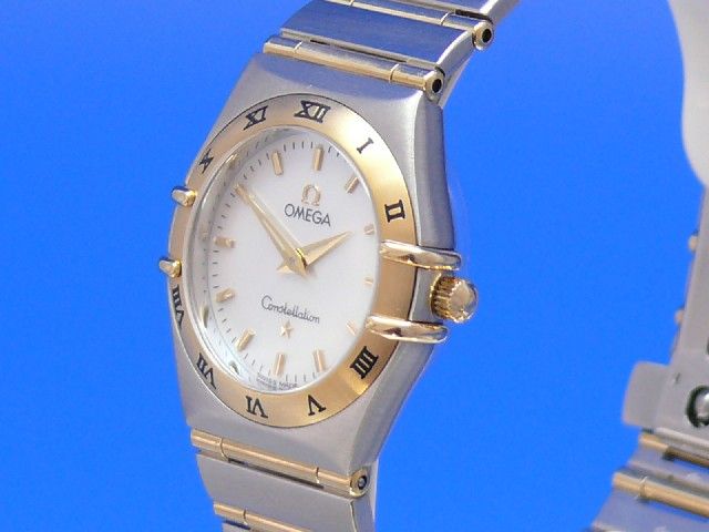 Omega Contellation Damen Stahl/Gold Perlmut Blatt