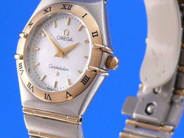Omega Constellation Damen Stahl/Gold Perlmuttblatt