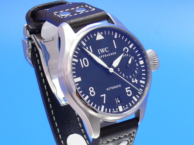 IWC Big Pilot grosse Fliegeruhr 7 Tage Stahl Leder Ref. IW500401