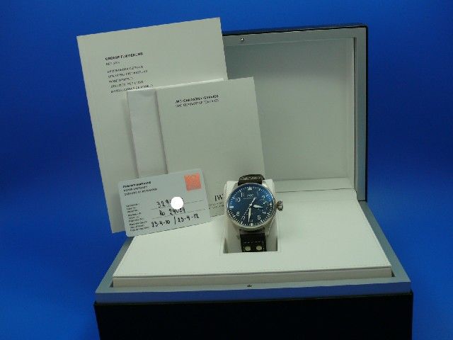 IWC Big Pilot grosse Fliegeruhr 7 Tage Stahl Leder Ref. IW500401