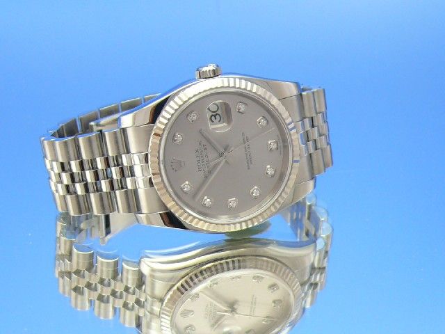Rolex Datejust Herren Weigold/Diamanten