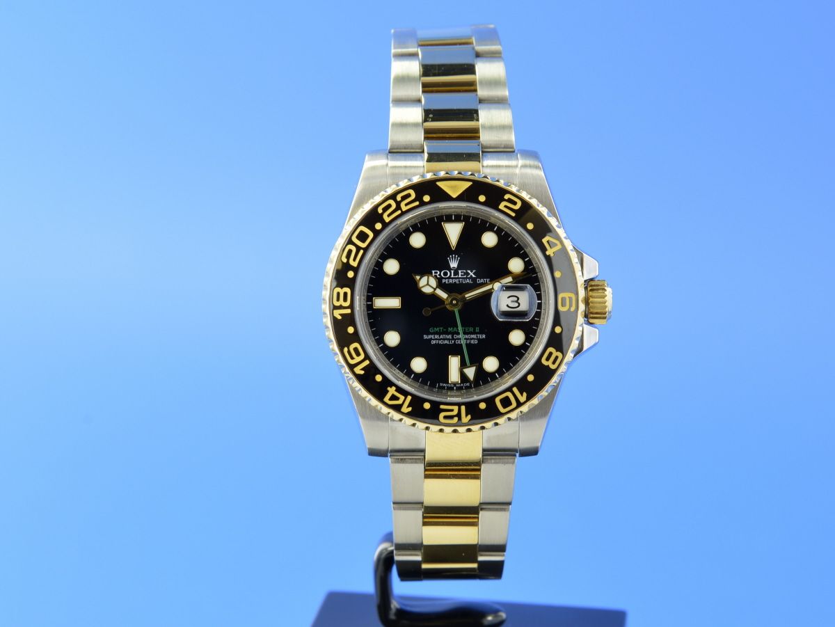 Rolex GMTMaster II Stahl/Gold 116713LN Uhrencenter Berlin Gebrauchte Luxusuhren Rolex GMTMaster II Stahl/Gold 116713LN Uhrencenter Berlin Gebrauchte Luxusuhren