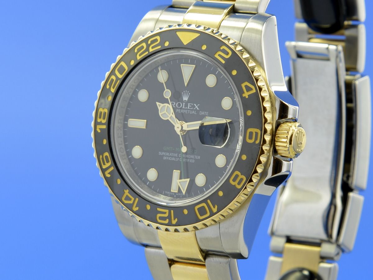 Rolex GMTMaster II Stahl/Gold 116713LN Uhrencenter Berlin Gebrauchte Luxusuhren
