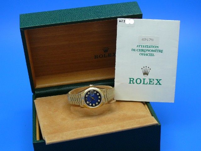 Rolex Lady Datejust 18K/750 Gelbgold Diamant Blatt