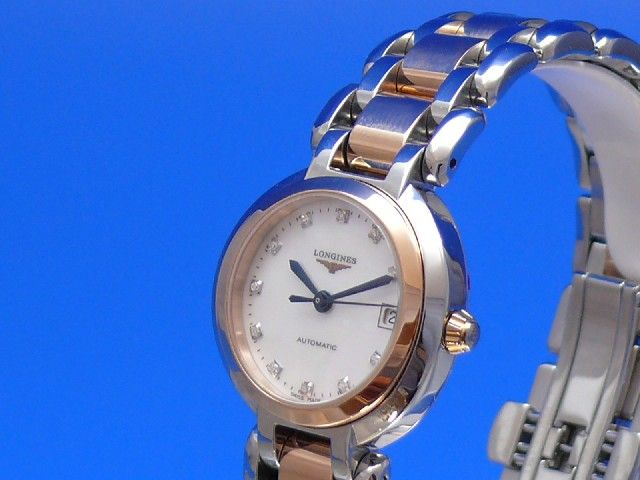 Longines PrimaLuna Lady Automatik Edelstahl/Rotgold