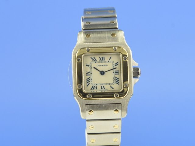 Cartier Santos Galbe Damen Stahl/Gold