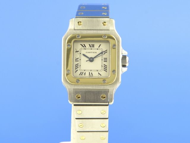 Cartier Santos Galbe Damen Stahl/Gold Automatik