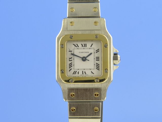 Cartier Santos Galbe Damen Stahl/Gold Automatik
