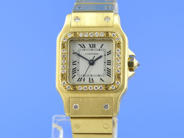 Cartier Santos Lady Automatik Gelbgold Diamanten