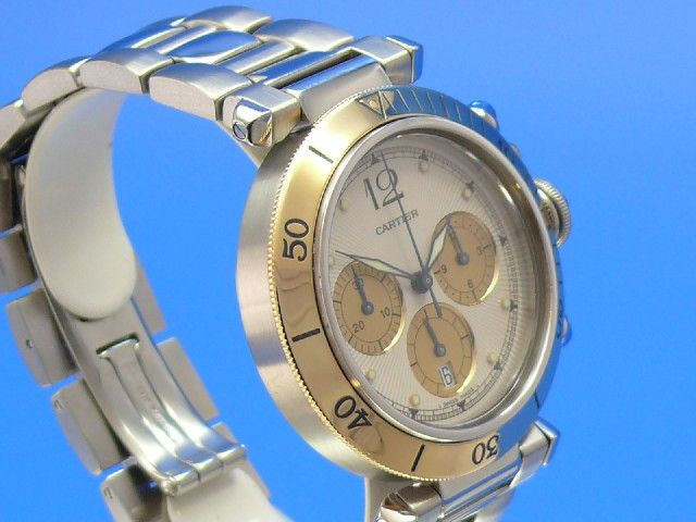 Cartier Pasha Chronograph Stahl/Gold