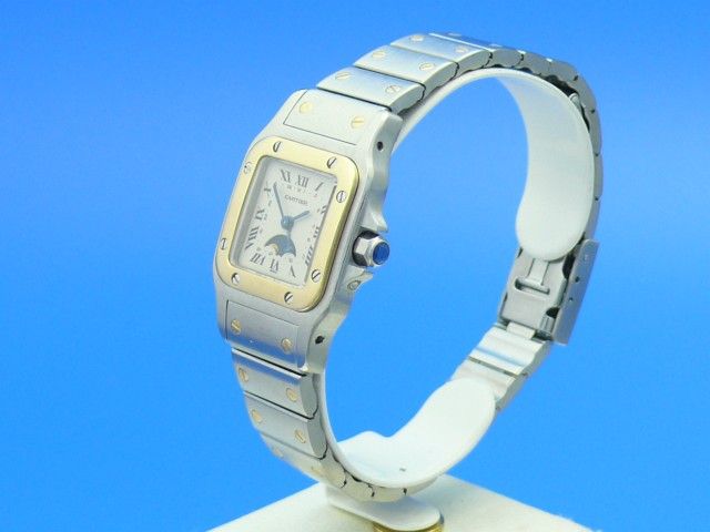 Cartier Santos Damen Mondphase Stahl/Gold