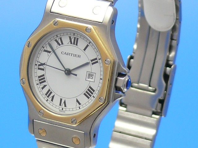 Cartier Santos Ronde Medium Automatik Stahl/Gold