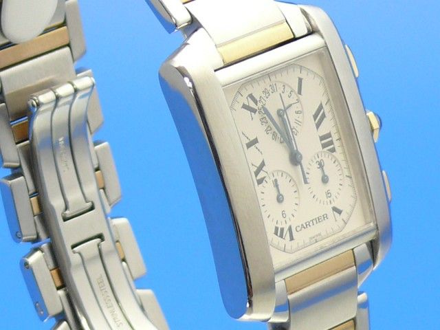 Cartier Tank Francaise Chronoflex Stahl/Gold