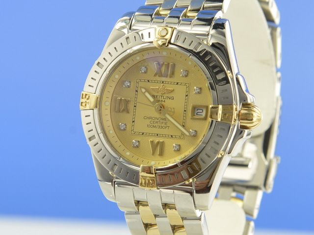 Breitling Cockpit Lady 32 Diamanten Stahl / Gold Damenuhr