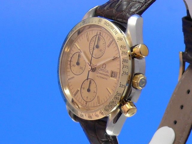 Omega Speedmaster Date Chronograph Stahl/Gold