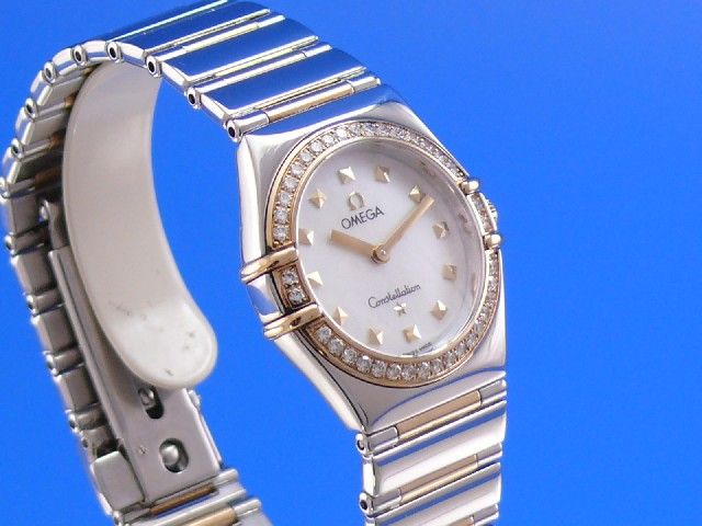 Omega Constellation Damen Stahl/Gold Perlmuttblatt