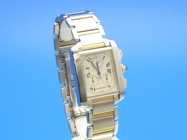 Cartier Tank Francaise Chronoflex Stahl/Gold