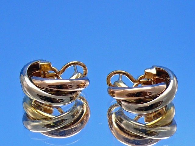 Cartier Trinity Ohrringe in 750 Gelbgold / Rotgold / Weissgold