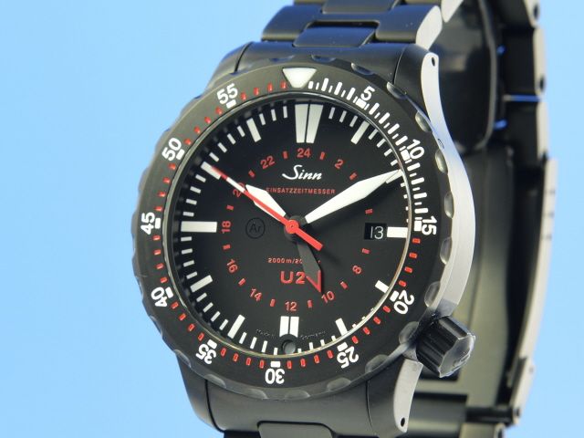 SINN U2 (EZM 5) Taucher Uhr U-Boot Stahl
