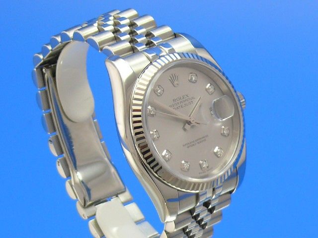 Rolex Datejust Herren Weigold/Diamanten