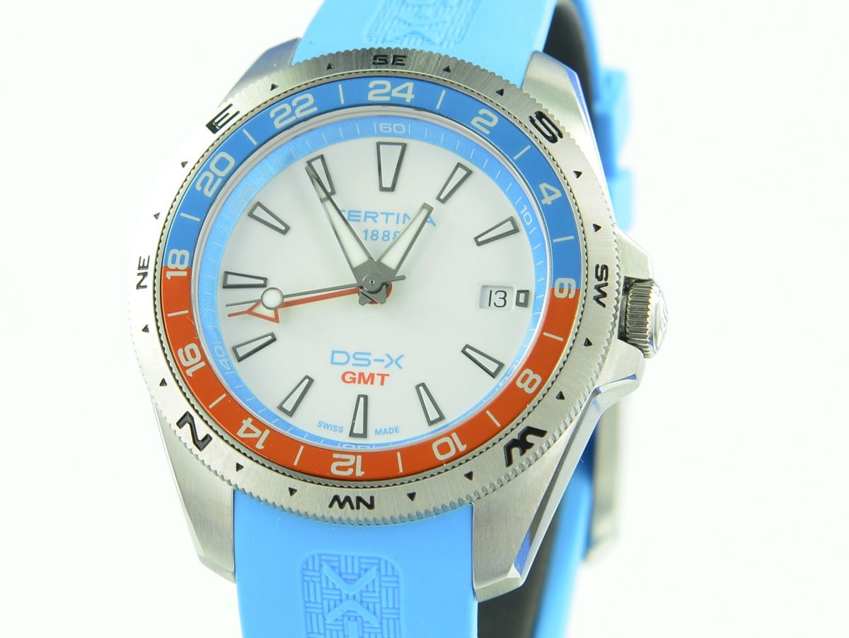 Certina DS-X GMT Blue Orange White