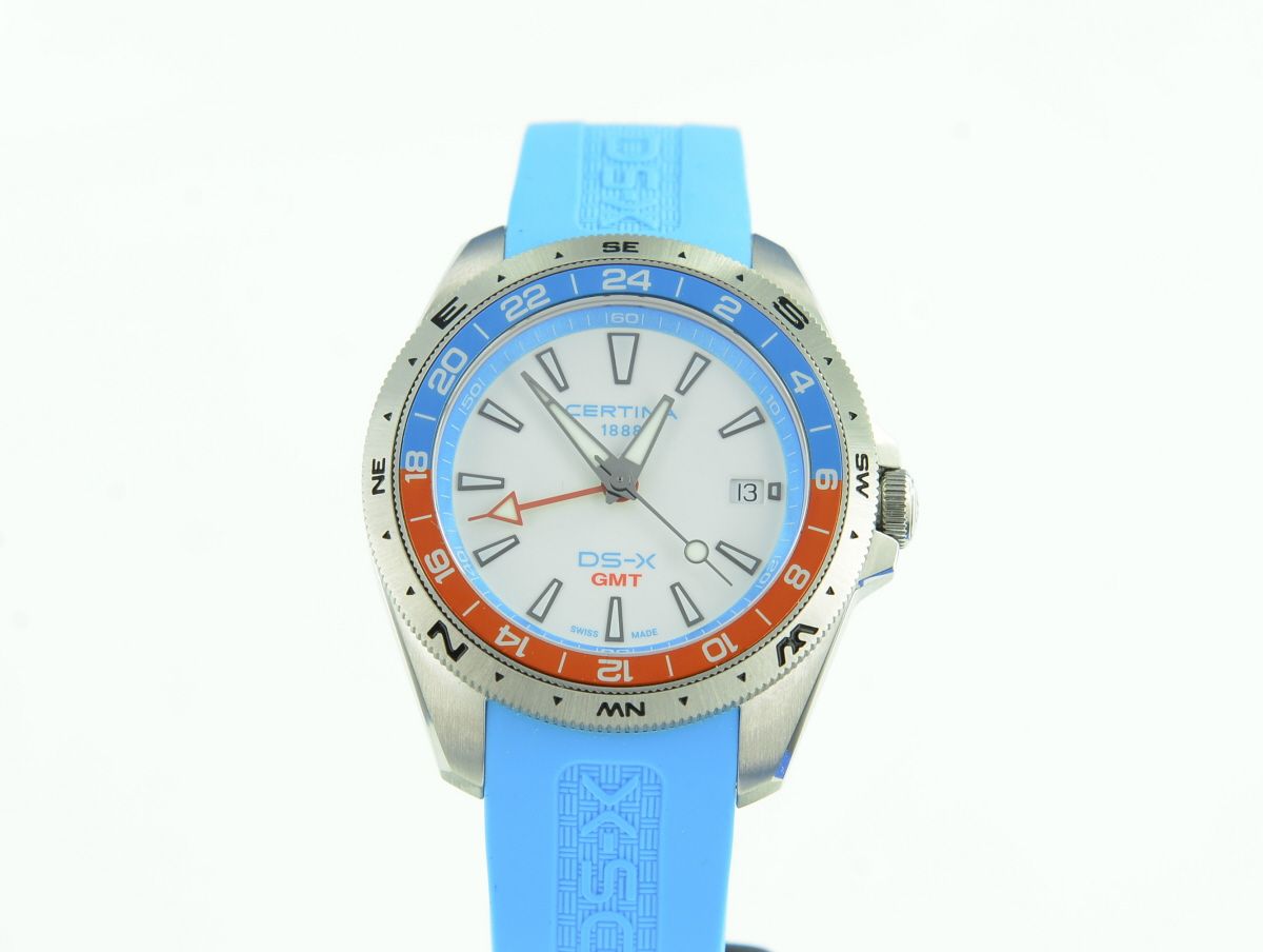 Certina DS-X GMT Blue Orange White