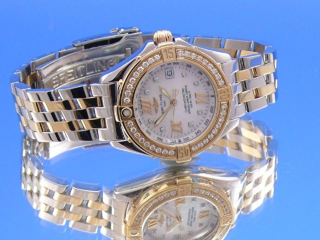 Breitling Lady B-Class Stahl/Gold Diamantblatt u. Lnette