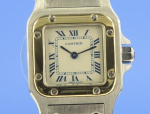 Cartier Santos Galbe Damen Stahl/Gold