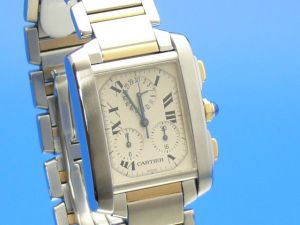 Cartier Tank Francaise Chronoflex Stahl/Gold