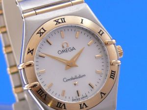 Omega Constellation Damen Stahl/Gold Perlmuttblatt