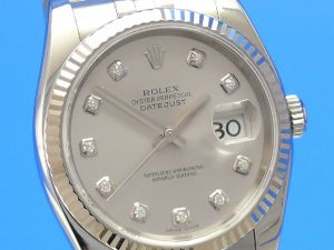 Rolex Datejust Herren Weigold/Diamanten