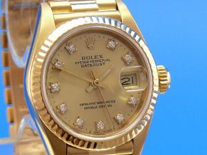 Rolex Lady Datejust 18K/750 Gelbgold Diamant Blatt