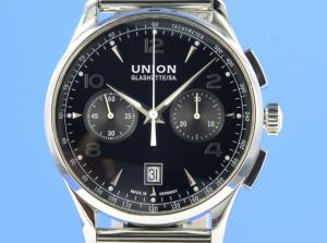 Union Glashtte Noramis Chronograph schwarz Milanaiseband